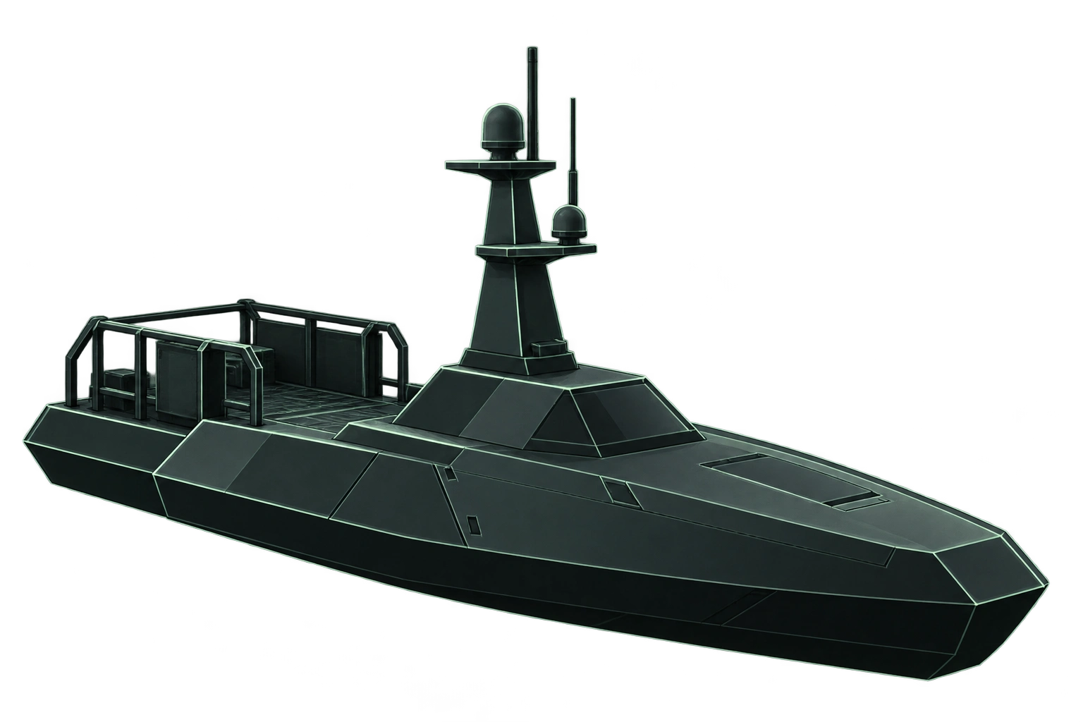 Concept illustration of a semi-submerged autonomous maritime platform.